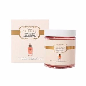 COREANA ORTHIA PERFECT COLLAGEN 24K ROSE GOLD ESSENCE TONER PAD (100ea) (350ml), Тонер-подушечка из розового золота (100шт) (350мл)