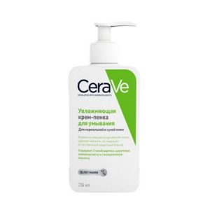 Эмульсия/крем-пенка CeraVe очищающая увлажняющая для нормальной и сухой кожи лица и тела 236 мл
