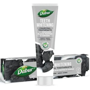 Зубная паста с органическим с перцем и имбирем, Dabur Teeth Whitening Charcoal Toothpaste