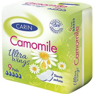 Carine Ultra Wings Camomile, Гигиенические прокладки, 9 шт