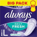 Always Daily Fresh Long, Ежедневные гигиенические прокладки без запаха, 52 шт