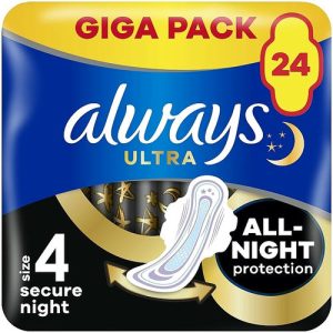 Always Ultra Secure Night, Гигиенические прокладки, размер 4, 24 шт.
