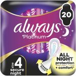 Always Platinum Secure Night, Гигиенические прокладки, размер 4, 20 шт