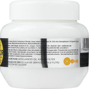 Kallos Cosmetics Color H.Mask with lins.Oil.Uv Filte Mask, Маска для волос с УФ фильтром