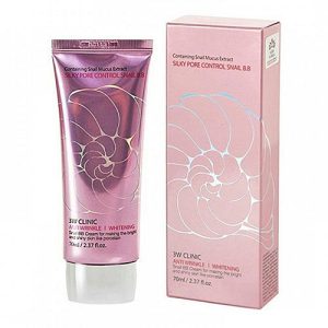 3W Clinic Крем BB матирующий с муцином улитки - Silky pore control BB cream pink, 70мл