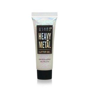 Глиттер - гель для век USHAS Heavy Metal, Белый с зеленым, 20г