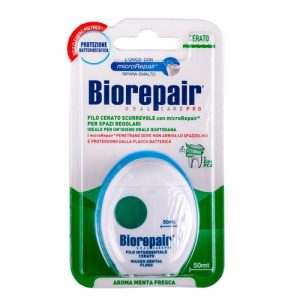Биорепейр Зубная нить с воском комплексная защита Waxed Floss, 50м (Biorepair, Уход за зубами)