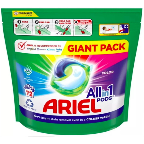 Капсулы для стирки Ariel Pods All in 1 для цветного белья 72 шт