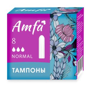 Тампоны женские гигиенические Amfa normal, без аппликатора, 8 штук