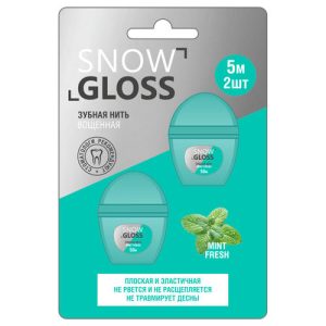 Набор зубных нитей SnowGloss, освежающие, 2шт, 5м