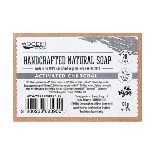 Твердое мыло "Активированный уголь", дельфин, Wooden Spoon Bar Soap — изображение 2