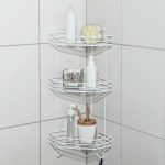 Полка для ванной угловая 3-х ярусная, 21,5*21,5*58,5см, цвет белый
