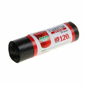 Мешки для мусора Bio, 120 л, 14 мкм, ПНД, 10 шт, цвет чёрный