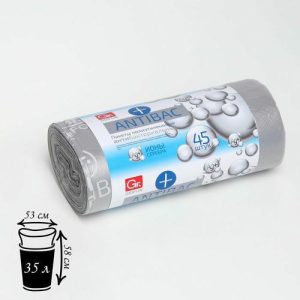 Мешки для мусора Antibac, 35 л, ПНД, 45 шт, цвет серый