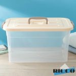 Контейнер для хранения с крышкой RICCO, 15 л, 41,5x27x22 см, цвет бежевый