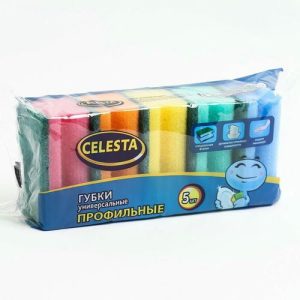 CELESTA губки для мытья посуды Профильные 5шт