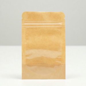 Пакет Zip-lock Крафт с прозрачной стенкой 9 Х 12 + 2 см - 50 шт.